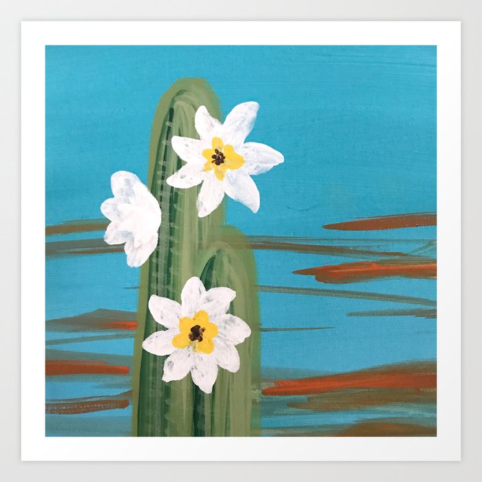 Simple Cactus Flowers Art Print