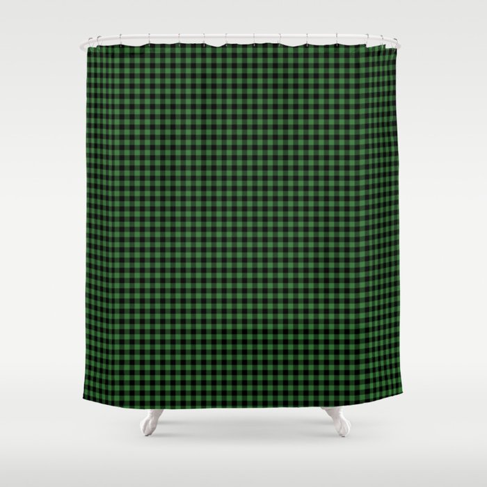 Mini Black And Dark Green Cowboy Buffalo Check Shower Curtain By Mini Black And Dark Green Cowboy Buffalo Check Shower Curtain By Podartist Society6