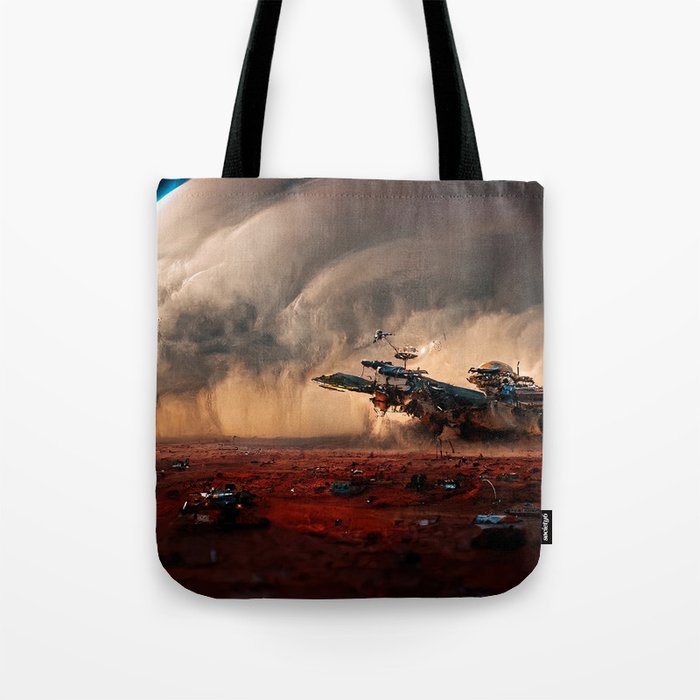 Landing on a new planet Tote Bag