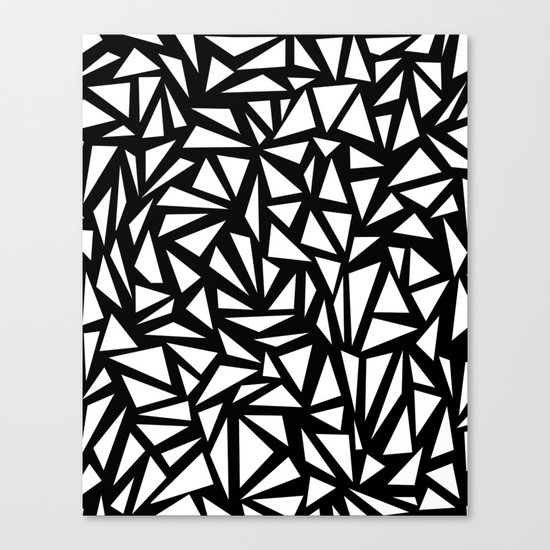 Try Me - memphis modern black and white minimal angular geometric triangle fun 1980s retro Canvas Print