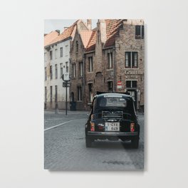 Oldtimer downtown | Bruges, Belgium (Europe), City Travel photography Metal Print