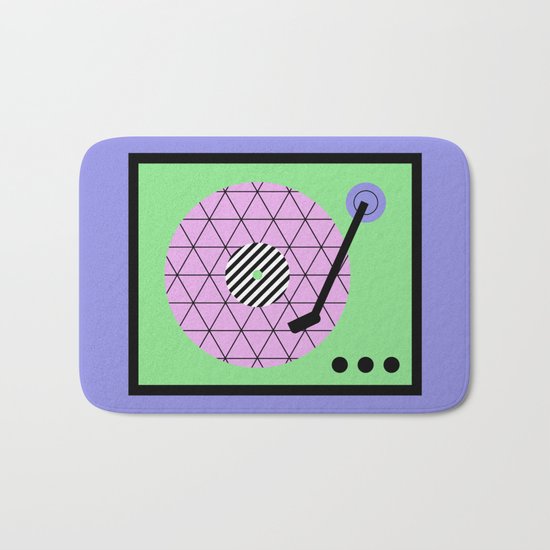 Play That Retro Geometric Vinyl Bath Mat