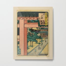 Utagawa Yoshitaki - 100 Views of Naniwa: Daikanji Temple in the north (1880s) Metal Print | Asian, Ukiyo E, Woodblock, Yoshitaki, View, Landscape, Naniwa, Osaka, Painting, Oriental 