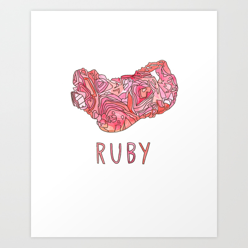 Ruby birthstone July poster Gift for her. Geometric Art Print Mothers day gift Ruby Birthstone poster Gemstone Valentines day gift