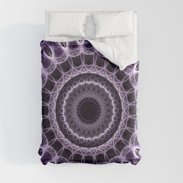 Dark violet mandala Duvet Cover