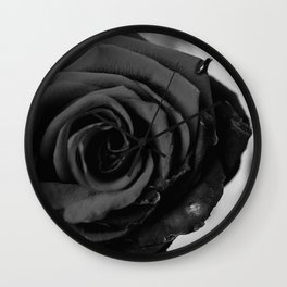 Coal Rose Wall Clock | Hdr, Ink, Photo, Rose, Black And White, Flower, Perfect Rose, Rusted, Floral, No Color 