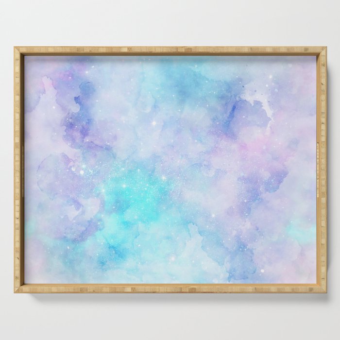Pink Blue Pastel Galaxy Painting Serving Tray