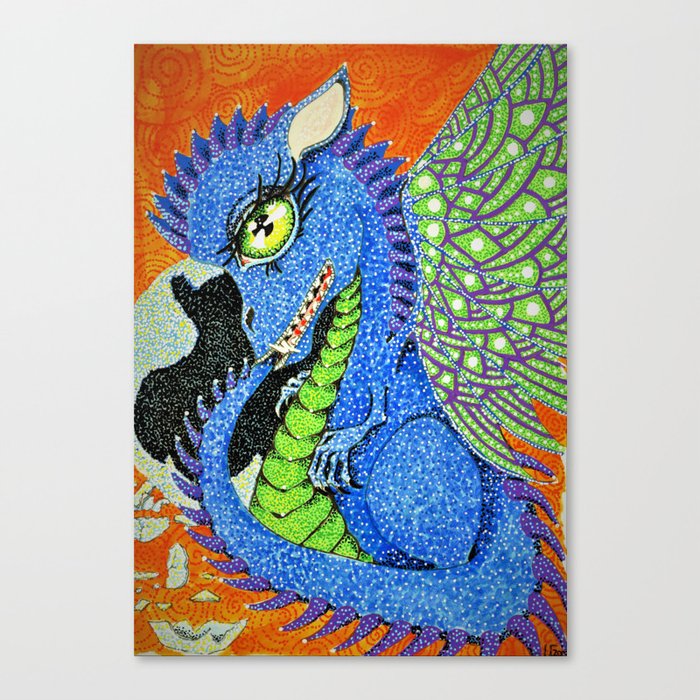 Baby Sparkle Dragon Canvas Print By Dreadful Artist Society6