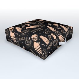 Ouija Theme Outdoor Floor Cushion | Pattern, Midnight, Magic, Nightgame, Spirit, Ghost, Graphicdesign, Seamless, Anartaday, Cafelab 
