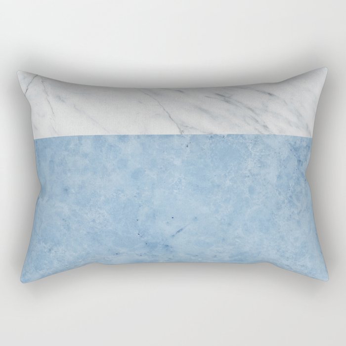 Porcelain blue and white marble Rectangular Pillow