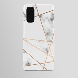 White, Gray, Gold Marble Geometric Pattern Android Case