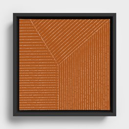 Lines (Rust) Framed Canvas