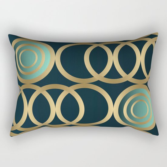 Gold Circles Game Rectangular Pillow