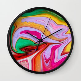 Hand Painted Rainbow Marble Texture Wall Clock
