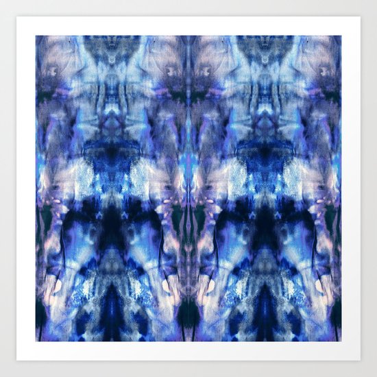 Blue Lagoon Tie-Dye Art Print