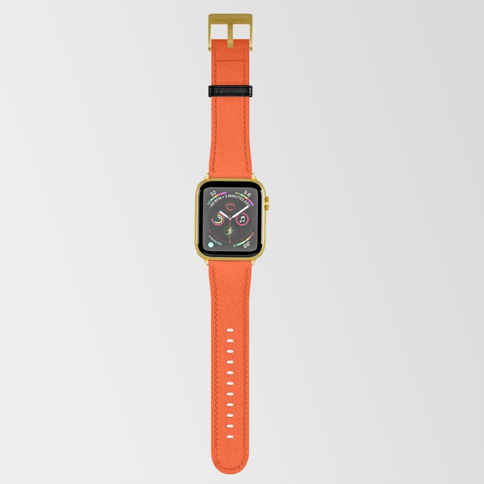 Bright Fluorescent Neon Orange Apple Watch Band by PodArtist