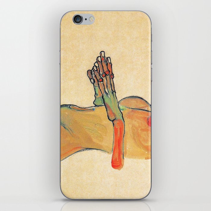 Egon Schiele - Orange knuckles and nipples (new color edit) iPhone Skin