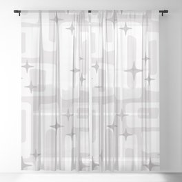 Retro Mid Century Modern Abstract Pattern 301 Sheer Curtain