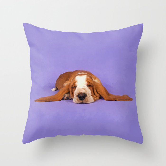 Basset Hound Puppy Throw Pillow