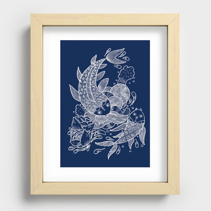 The Koi Fishes Recessed Framed Print