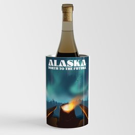 Alaska North to the future travel poster. Wine Chiller