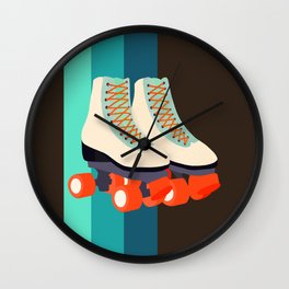 Retro Roller Skates Wall Clock