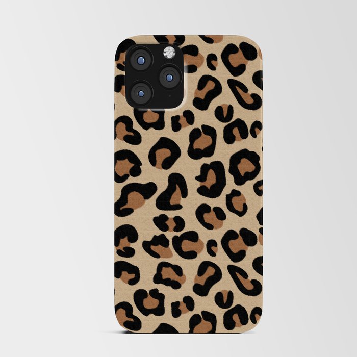 Leopard Print, Black, Brown, Rust and Tan iPhone Card Case