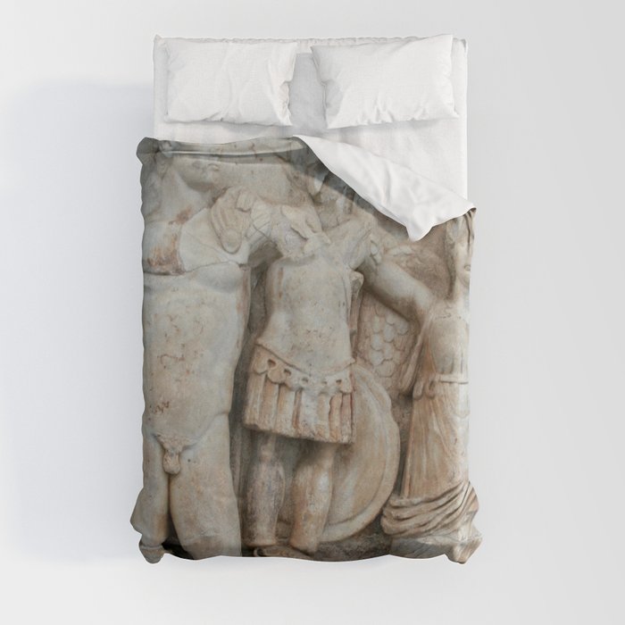 Augustus and Victory Sebastion Relief Classical Art Duvet Cover