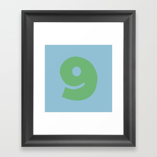 Number 9 Framed Art Print