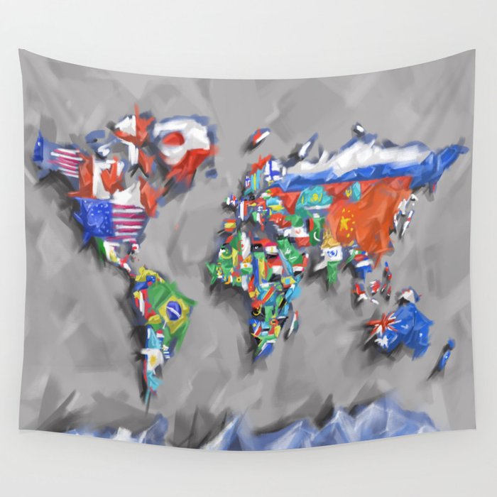 Society6 world map 2025 tapestry