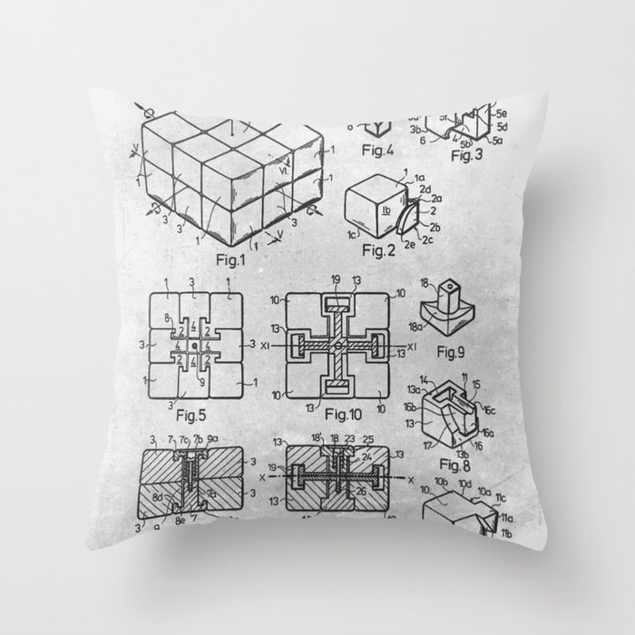 Rubik cube Throw Pillow
