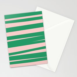 Abstract Stripes Aesthetic in Pink and Bright Green Stationery Card
