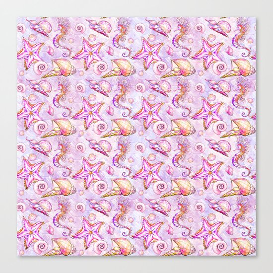 Pink Seahorses #2 Canvas Print