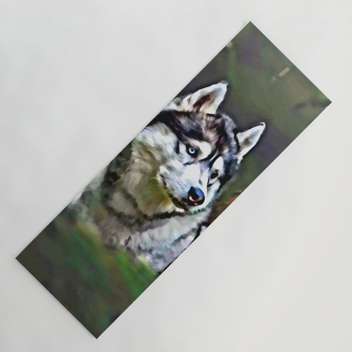 Cute Wolf in The Woods Yoga Mat