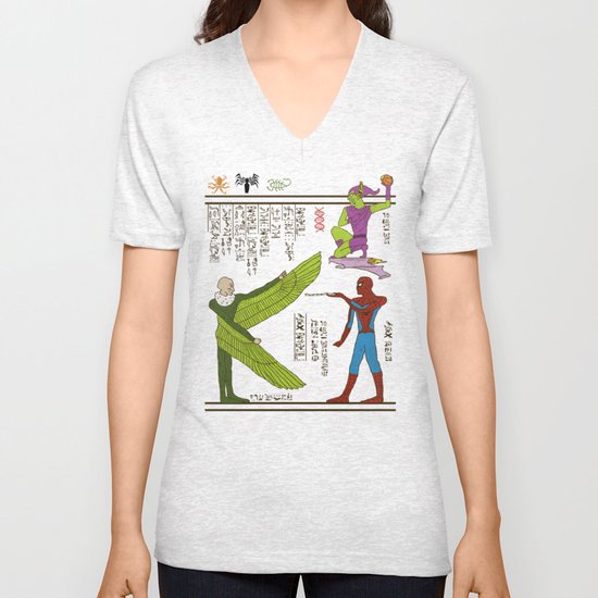 Hero-glyphics: Web-Slinger Unisex V-Neck