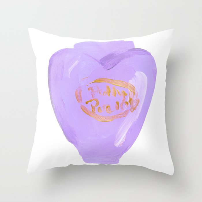 Pastel Purple Heart Toy Compact from the 90s Throw Pillow