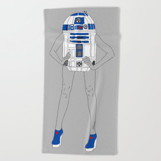 Girl R2-D2 Beach Towel