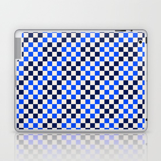 Navy Blue Checkered Tiles Laptop & iPad Skin