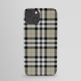 Taupe White and Black Plaid Tartan iPhone Case