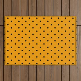 Dotted (Black & Classic Orange Pattern) Outdoor Rug