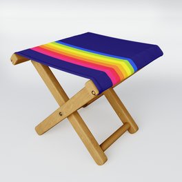 Vintage Rainbow Stripe Folding Stool