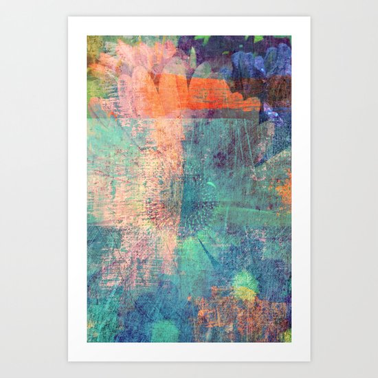 Grunge Flower Art Print