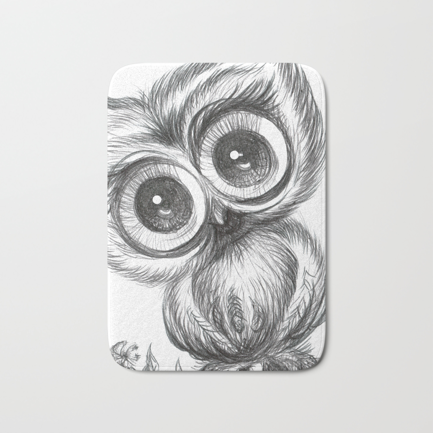 Baby Owl Wall Art Nursery Decor Bird Illustration Animals Bath Mat By Nora S Paintings Society6
