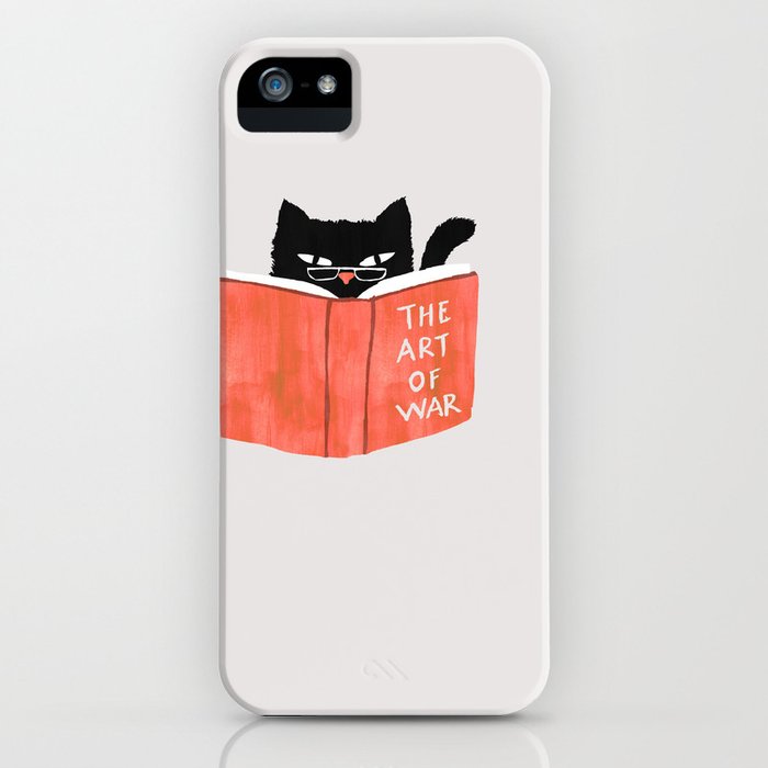 cat reading book iphone case