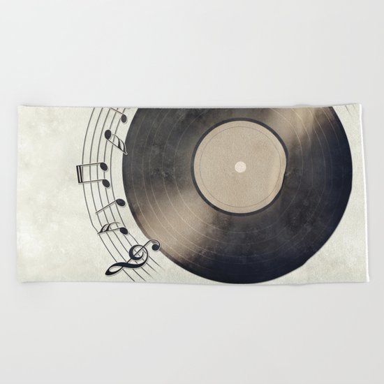 Vinyl Music Collection Beach Towel