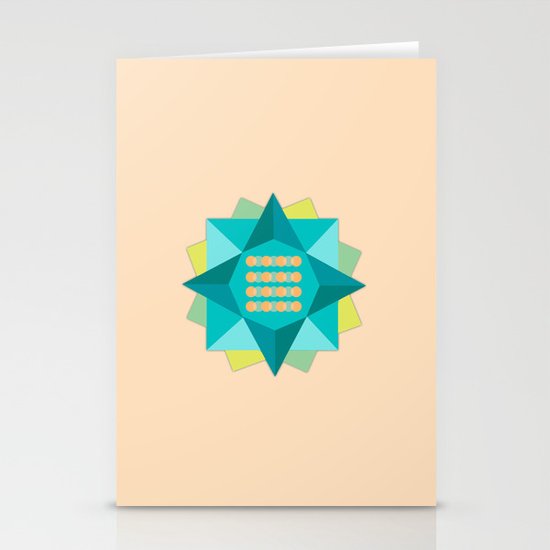 Abstract Lotus Flower - Yoga Print Stationery Cards