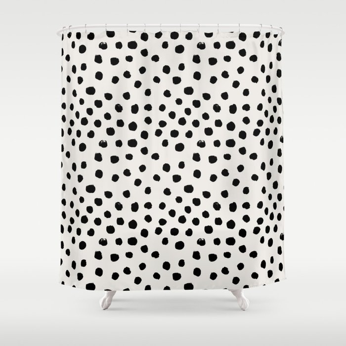 Preppy brushstroke free polka dots black and white spots dots dalmation