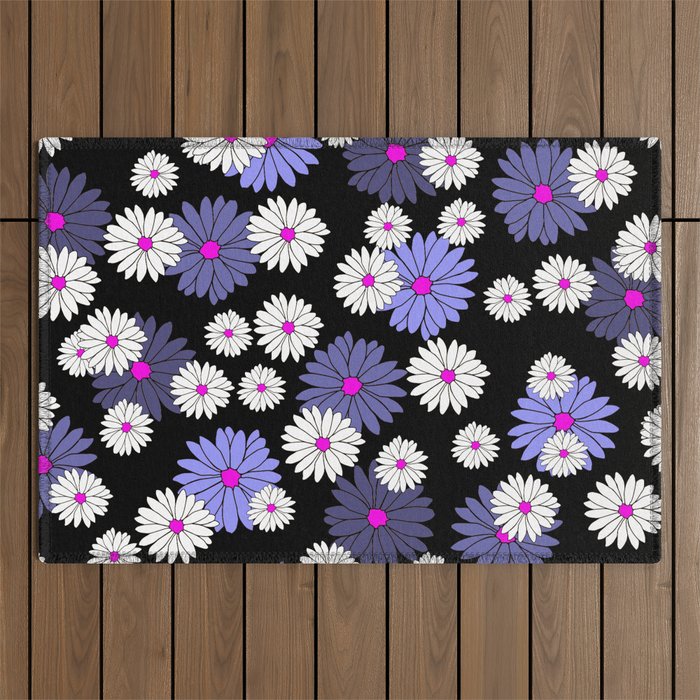 Flower Blossoms Floral Design  Outdoor Rug