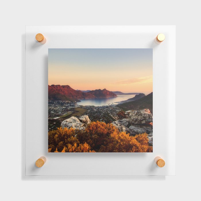 South Africa Photography - Beautiful Sunset Over Cape Town Floating Acrylic Print