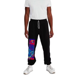 the catrina in floral crown of the death in ecopop butterfly art Sweatpants